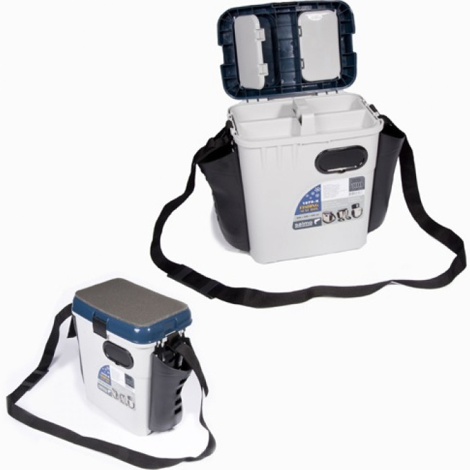 Ящик рыболовный зимний 2-х ярусный пластиковый с карманами SALMO 33.5х23.5х39см 1870-K